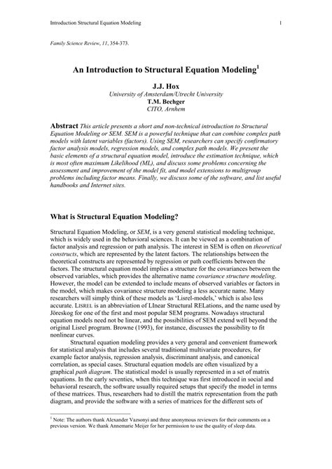 An Introduction to Structural Equation Modeling .